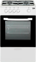 Beko CSG 42009 DW Cucina da accosto cm. 50 - 4 fuochi gas + 1 forno gas - bianco/nero