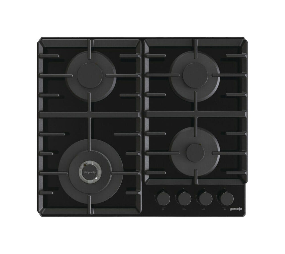 Gorenje OUTLET GTW642SYB Piano cottura a gas cm. 60 - nero - ARTICOLO NUOVO CON LIEVI ALONI SU PIANO (vedi foto) SENZA IMBALLO ORIGINALE