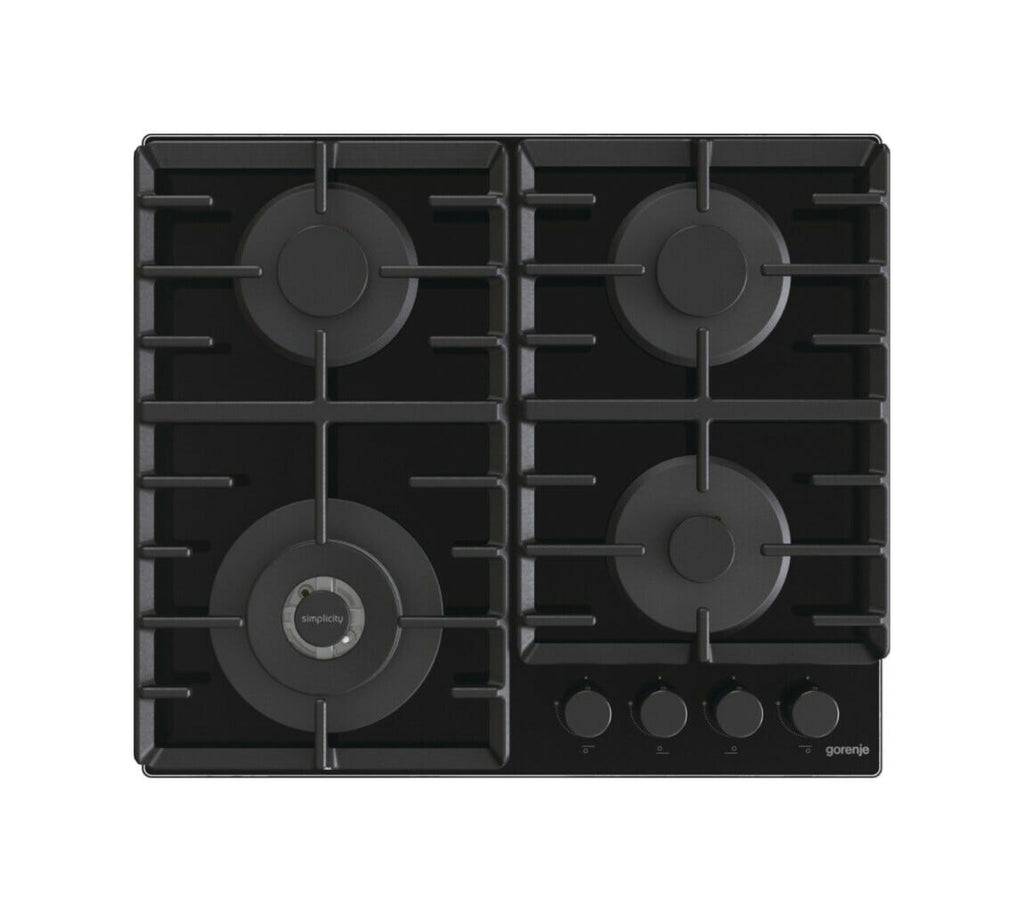 Gorenje OUTLET GTW642SYB Piano cottura a gas cm. 60 - nero - ARTICOLO NUOVO CON LIEVI ALONI SU PIANO (vedi foto) SENZA IMBALLO ORIGINALE