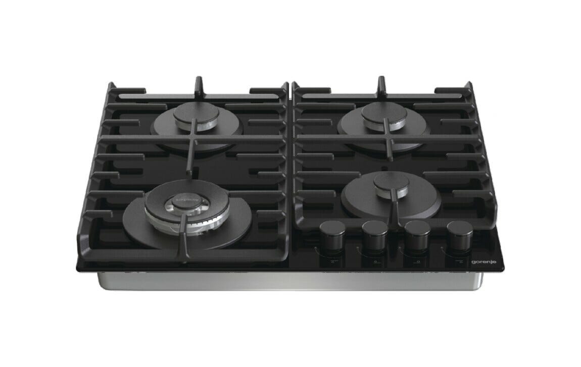 Gorenje OUTLET GTW642SYB Piano cottura a gas cm. 60 - nero - ARTICOLO NUOVO CON LIEVI ALONI SU PIANO (vedi foto) SENZA IMBALLO ORIGINALE