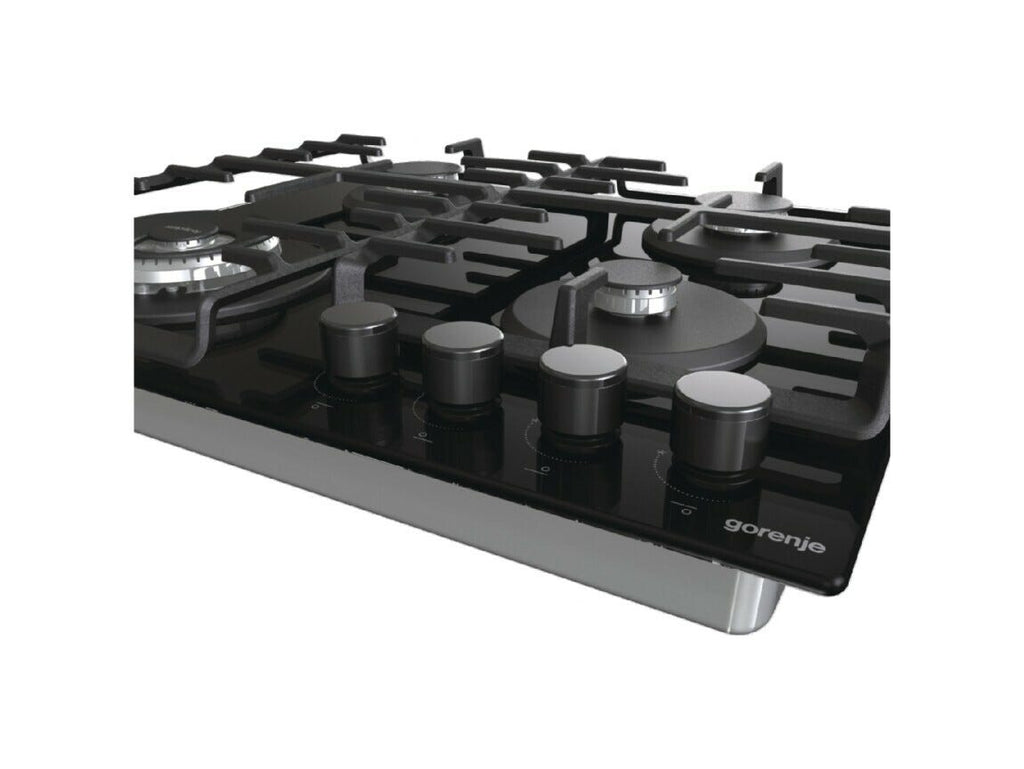 Gorenje OUTLET GTW642SYB Piano cottura a gas cm. 60 - nero - ARTICOLO NUOVO CON LIEVI ALONI SU PIANO (vedi foto) SENZA IMBALLO ORIGINALE