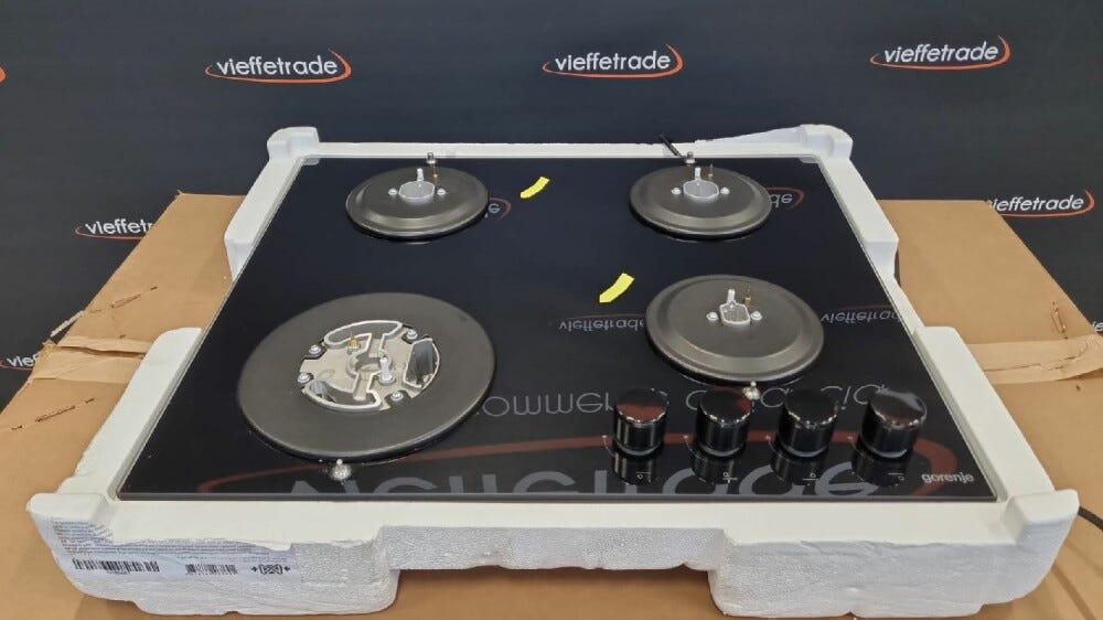 Gorenje OUTLET GTW642SYB Piano cottura a gas cm. 60 - nero - ARTICOLO NUOVO CON LIEVI ALONI SU PIANO (vedi foto) SENZA IMBALLO ORIGINALE