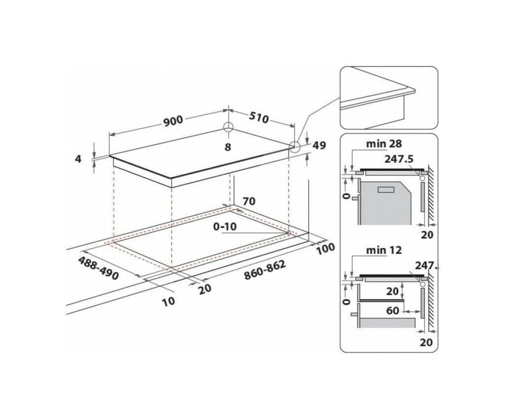 Hotpoint Ariston HT 1090 BA Piano cottura a induzione cm. 90 - vetro nero