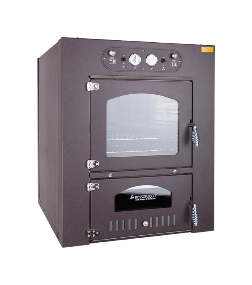 Rossofuoco Eco Incasso Forno a legna da incasso 80 x 112 cm a combustione separata - antracite