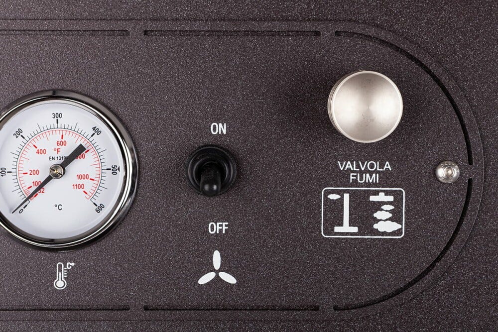 Rossofuoco Eco Incasso Forno a legna da incasso 80 x 112 cm a combustione separata - antracite