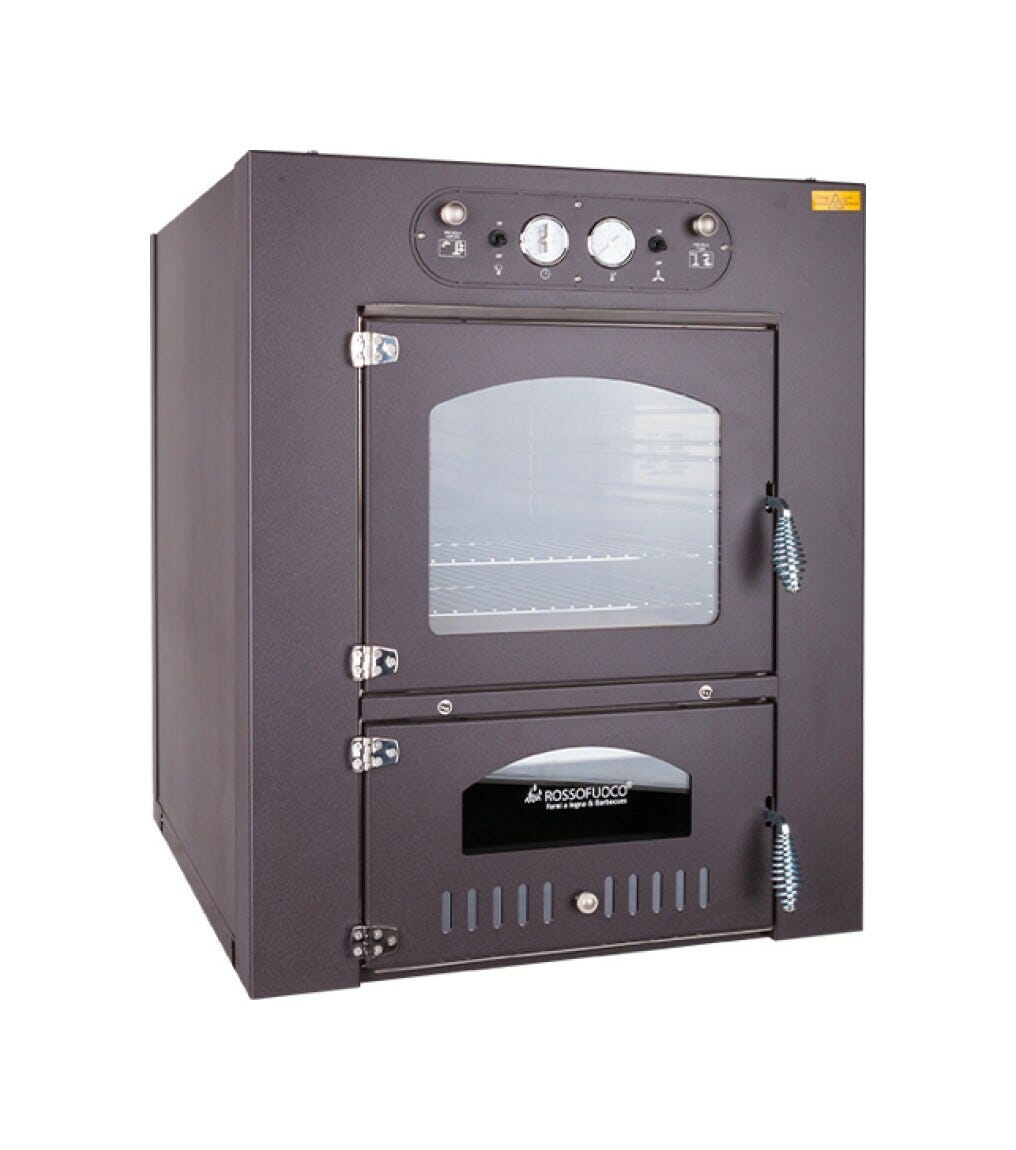 Rossofuoco Eco Incasso Forno a legna da incasso 80 x 93 cm a combustione separata - antracite