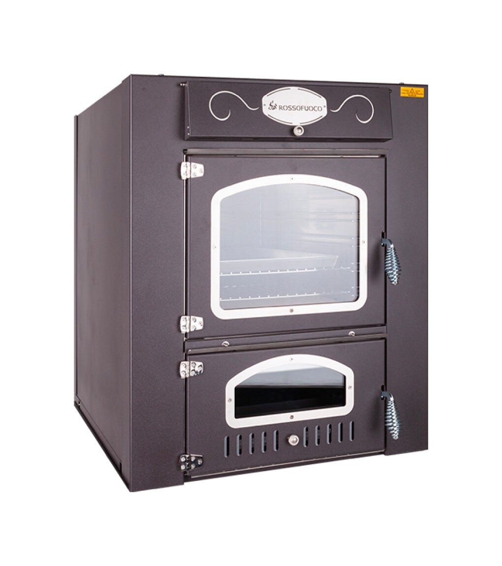 Rossofuoco Effe Incasso Forno a legna da incasso 75 x 77 cm a combustione separata - antracite