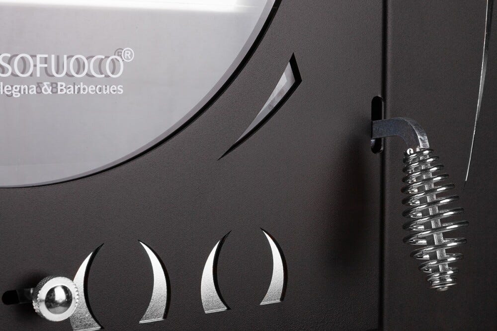 Rossofuoco Fiamma Incasso Forno a legna da incasso 80 x 93 cm a combustione separata - antracite/inox