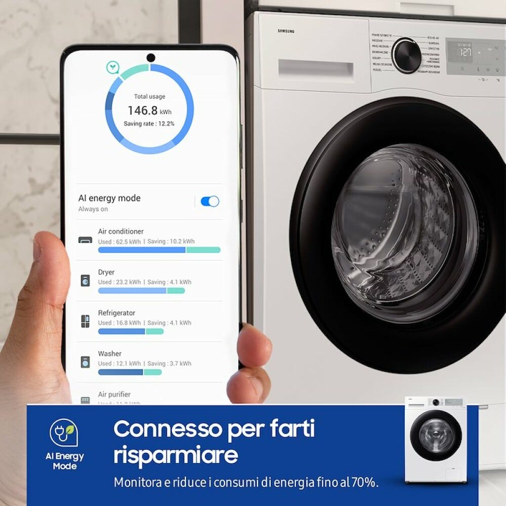 Samsung WW90CGC04DTH Crystal Clean Lavatrice cm. 60 - capacità 9 kg - bianco