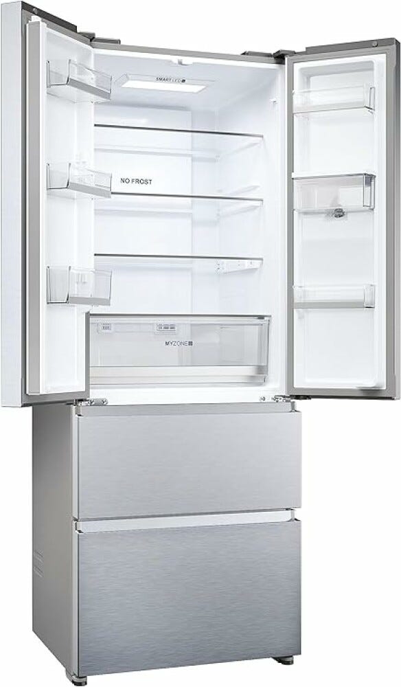 Haier HFR5719EWMG 5 Frigorifero con congelatore 4 porte - cm. 70 h. 190 - lt. 444 - silver