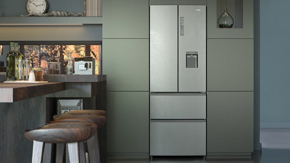 Haier HFR5719EWMG 5 Frigorifero con congelatore 4 porte - cm. 70 h. 190 - lt. 444 - silver