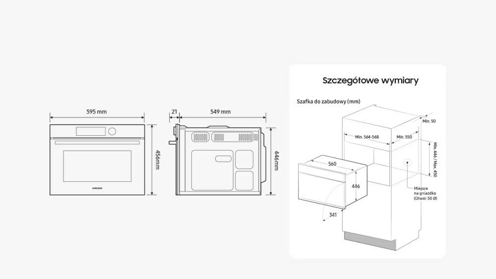 Samsung NQ5B5763DBB/U2 Forno combinato a microonde cm. 60 h. 46 - nero