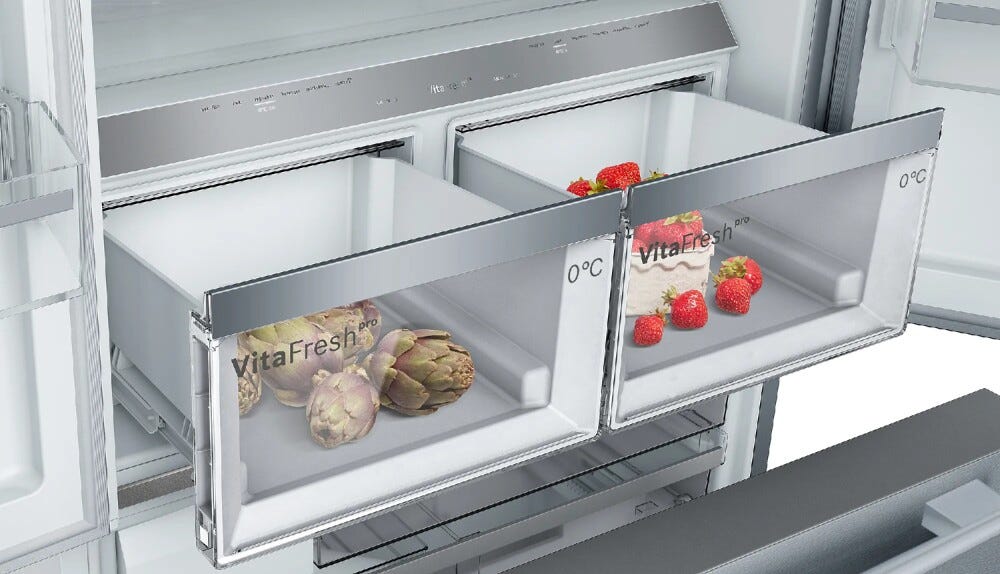 Bosch KFF96PIEP 8 Frigorifero con congelatore french door - cm. 91 h. 183 - lt. 573 - inox antimpronta