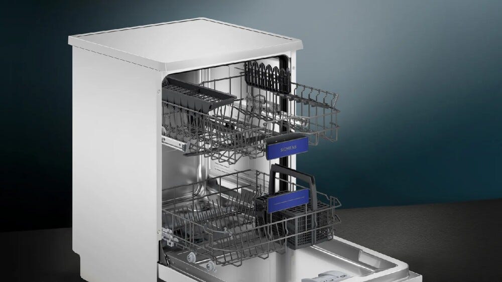 Siemens SN23EW03KE iq300 Lavastoviglie a libera installazione cm. 60 - 13 coperti - bianco/nero