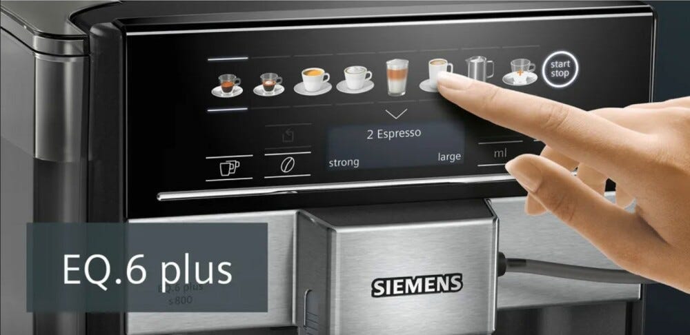 Siemens TE654319RW eq6 plus s400 Macchina per caffè automatica - nero/grigio metallizzato
