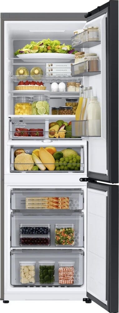 Samsung RB34C7B5E12/EF Bespoke Frigorifero con congelatore a libera installazione cm. 60 h. 185 - lt. 344 - vetro bianco