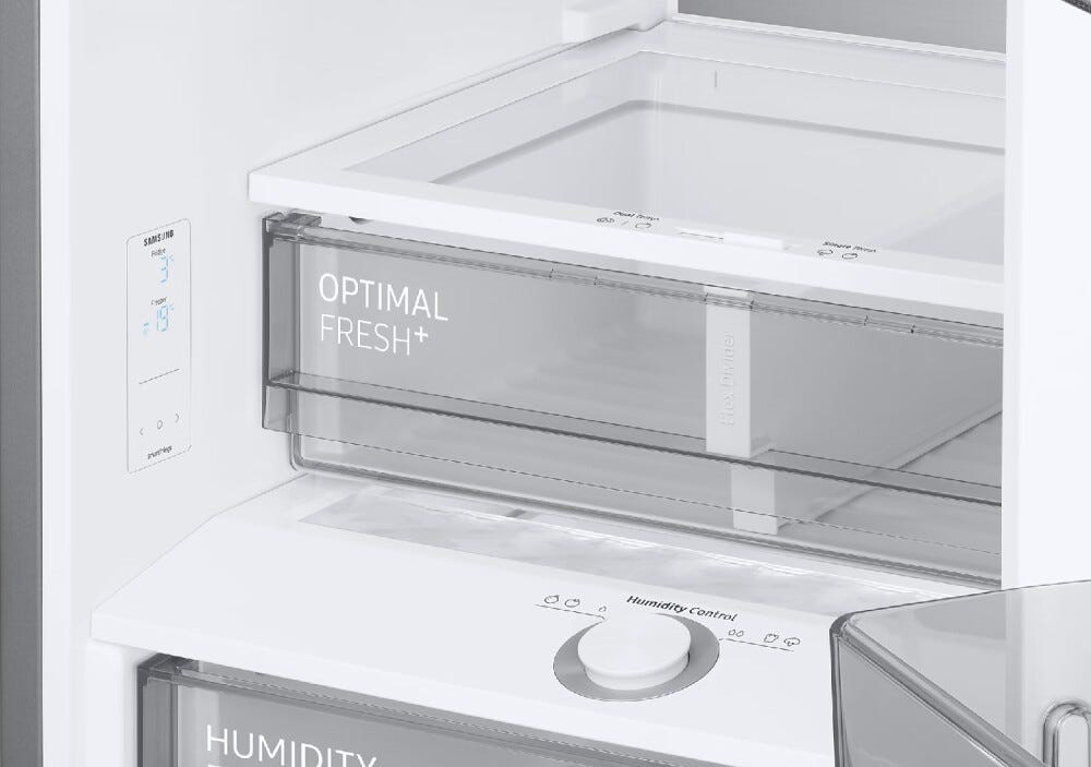 Samsung RB34C7B5E12/EF Bespoke Frigorifero con congelatore a libera installazione cm. 60 h. 185 - lt. 344 - vetro bianco