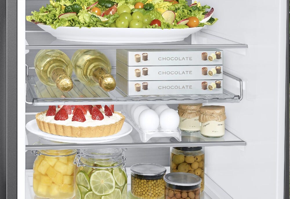 Samsung RB34C7B5E12/EF Bespoke Frigorifero con congelatore a libera installazione cm. 60 h. 185 - lt. 344 - vetro bianco