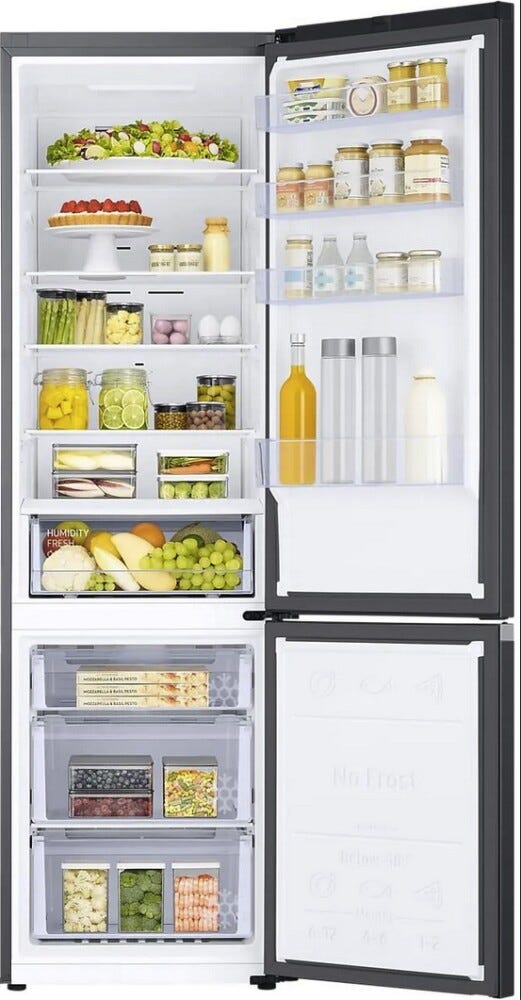 Samsung RB38C600EB1/EF Frigorifero con congelatore a libera installazione cm. 60 h. 203 - lt. 390 - nero
