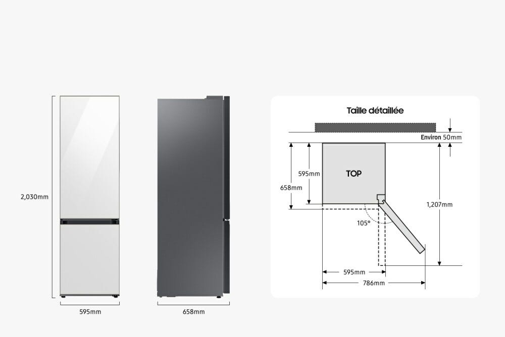 Samsung RB38C600EB1/EF Frigorifero con congelatore a libera installazione cm. 60 h. 203 - lt. 390 - nero