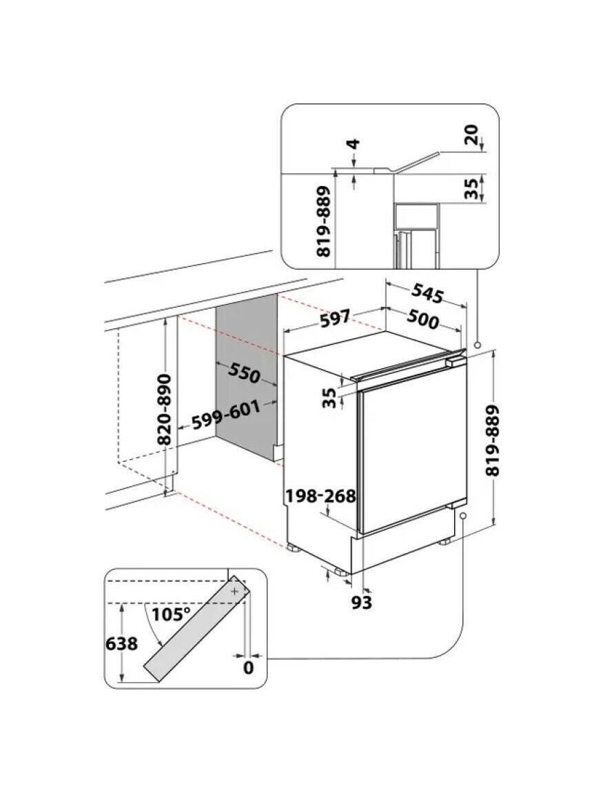 Beko BU1204N Congelatore ad incasso cm. 60 h. 82 - lt. 94