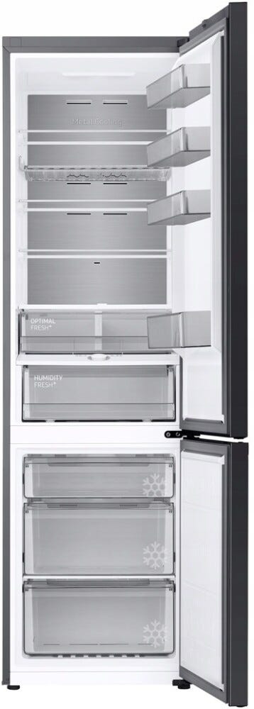 Samsung RB38C7B5E22/EF Bespoke AI Frigorifero con congelatore a libera installazione cm. 60 h. 203 - lt. 390 - vetro nero