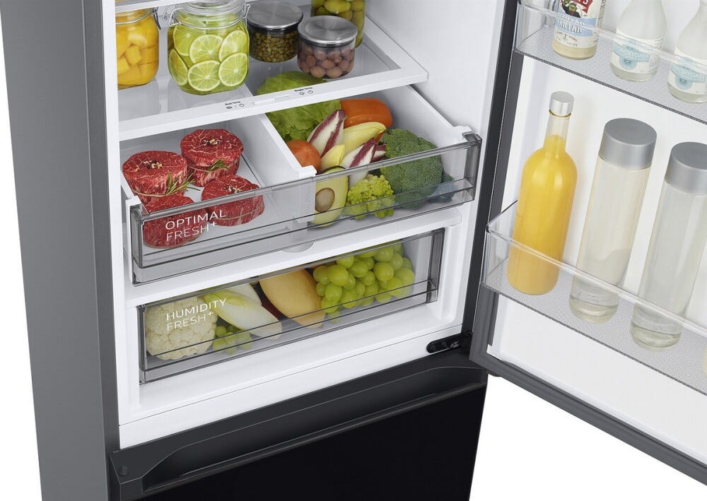 Samsung RB38C7B5E22/EF Bespoke AI Frigorifero con congelatore a libera installazione cm. 60 h. 203 - lt. 390 - vetro nero