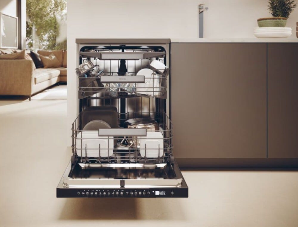 Haier XF 6B2M3PX I-Pro Shine Serie 5 Lavastoviglie a libera installazione cm. 60 - 16 coperti - inox