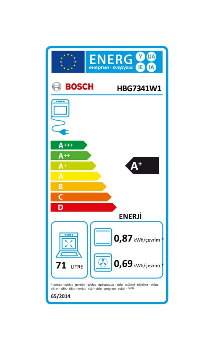 Bosch HBG7341W1 8 Forno elettrico cm. 59 - bianco