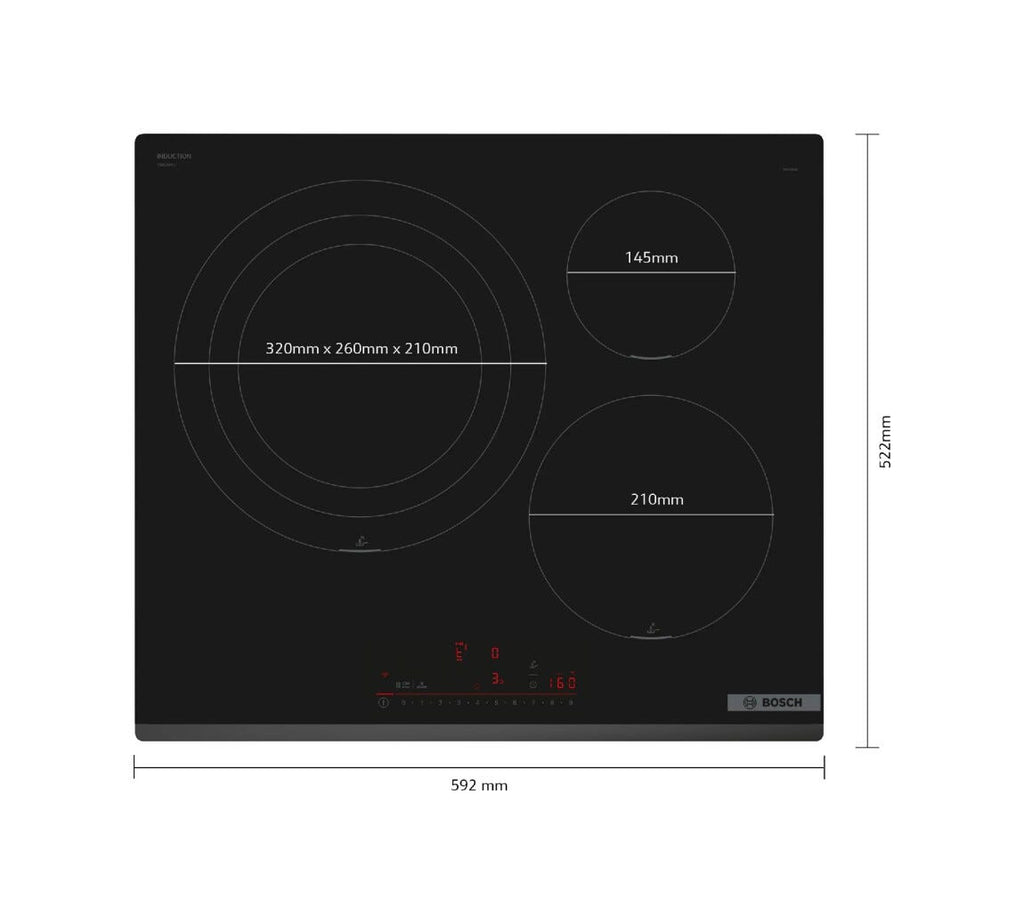 Bosch PID631HC1E 6 Piano cottura a induzione cm. 60 - vetroceramica nero