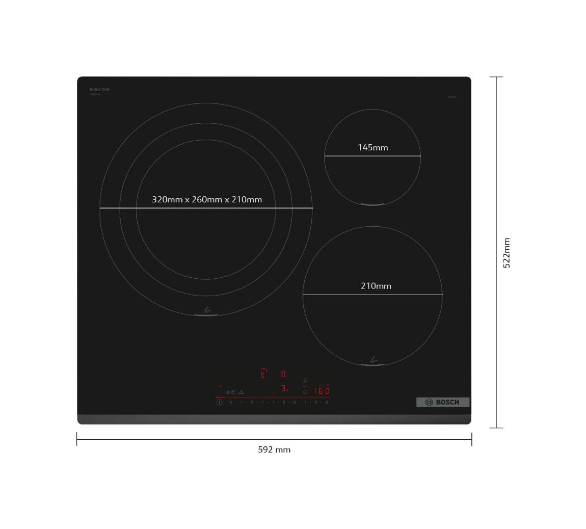 Bosch PID631HC1E 6 Piano cottura a induzione cm. 60 - vetroceramica nero