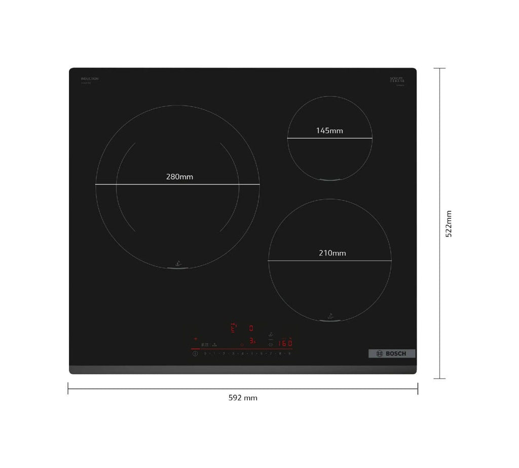 Bosch PIJ631HC1E 6 Piano cottura a induzione cm. 59 - vetroceramica nero