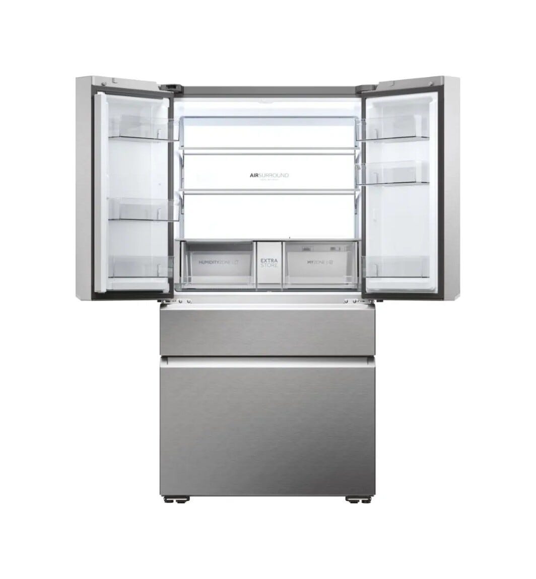 Haier HFW7918ENMP 7 Pro Frigorifero con congelatore a libera installazione french door - cm. 91 h. 178 - lt. 629 - inox platino