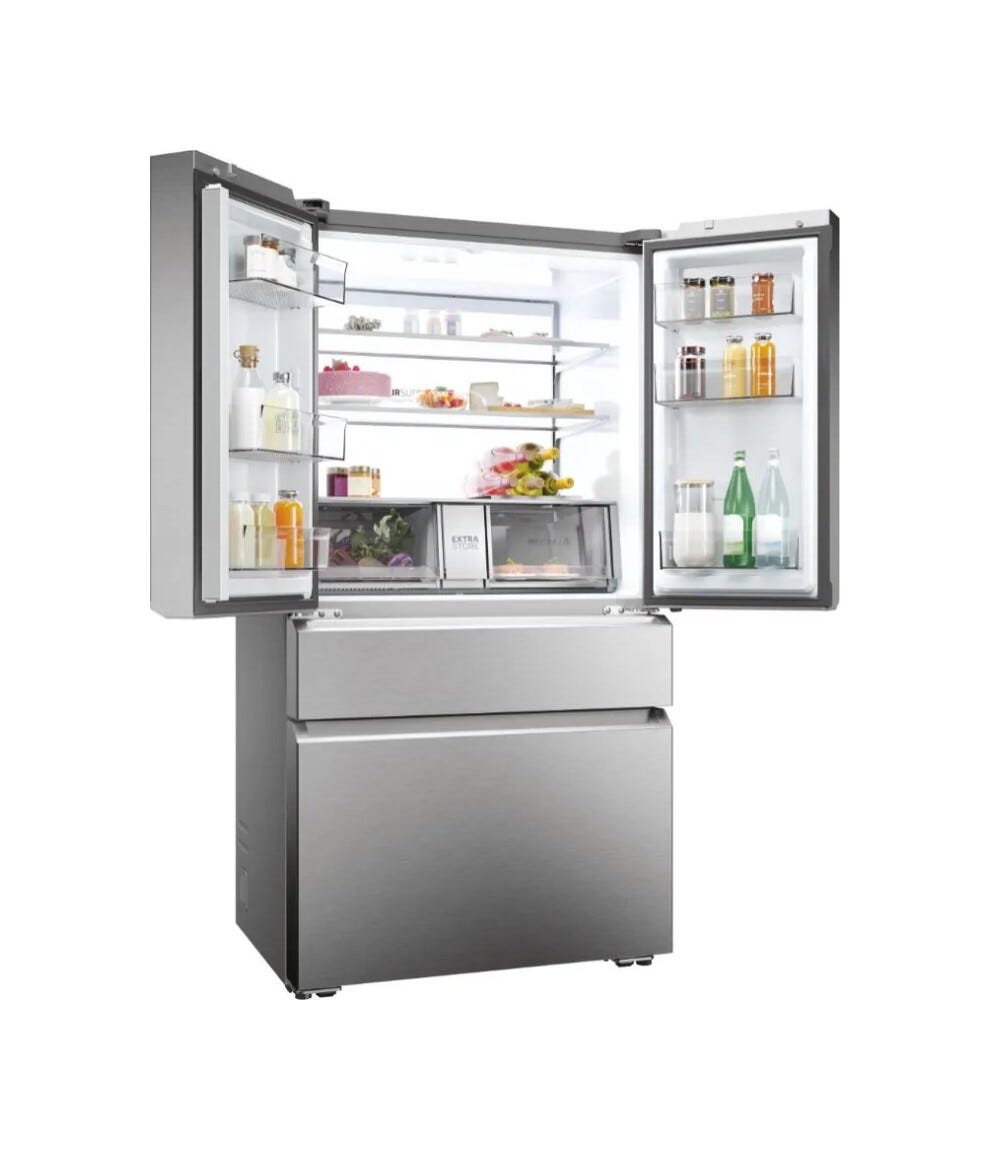 Haier HFW7918ENMP 7 Pro Frigorifero con congelatore a libera installazione french door - cm. 91 h. 178 - lt. 629 - inox platino