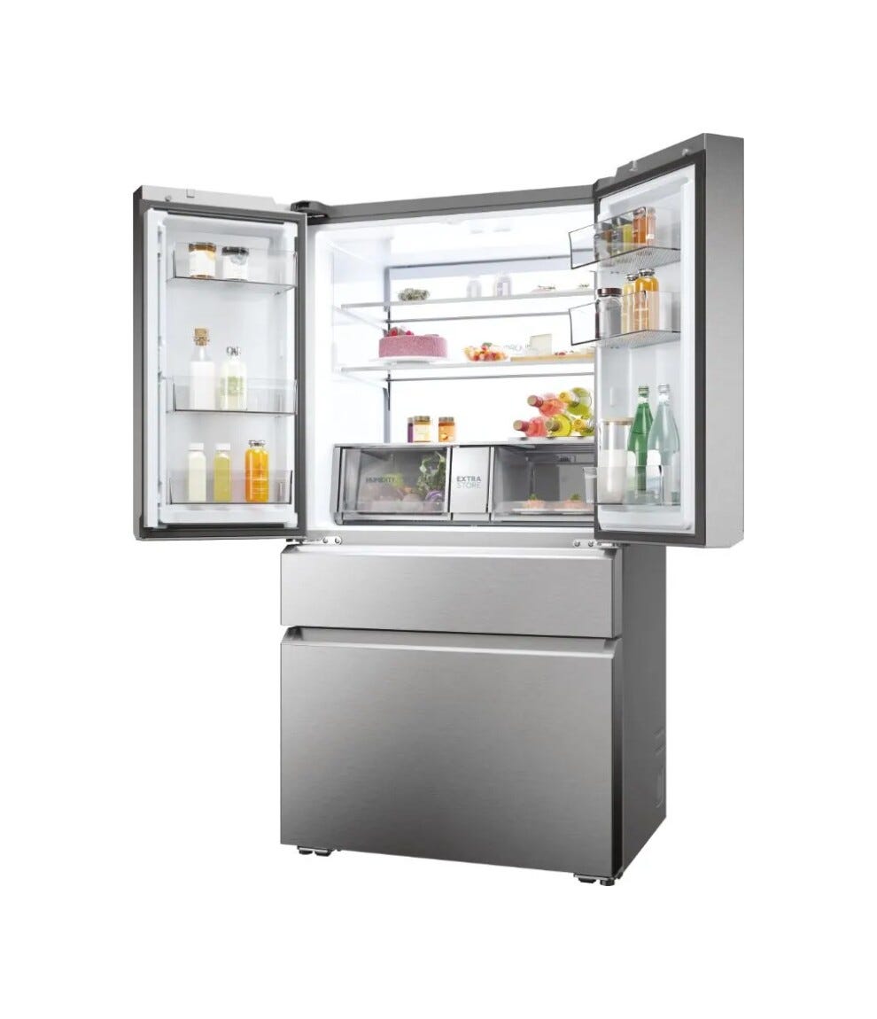 Haier HFW7918ENMP 7 Pro Frigorifero con congelatore a libera installazione french door - cm. 91 h. 178 - lt. 629 - inox platino