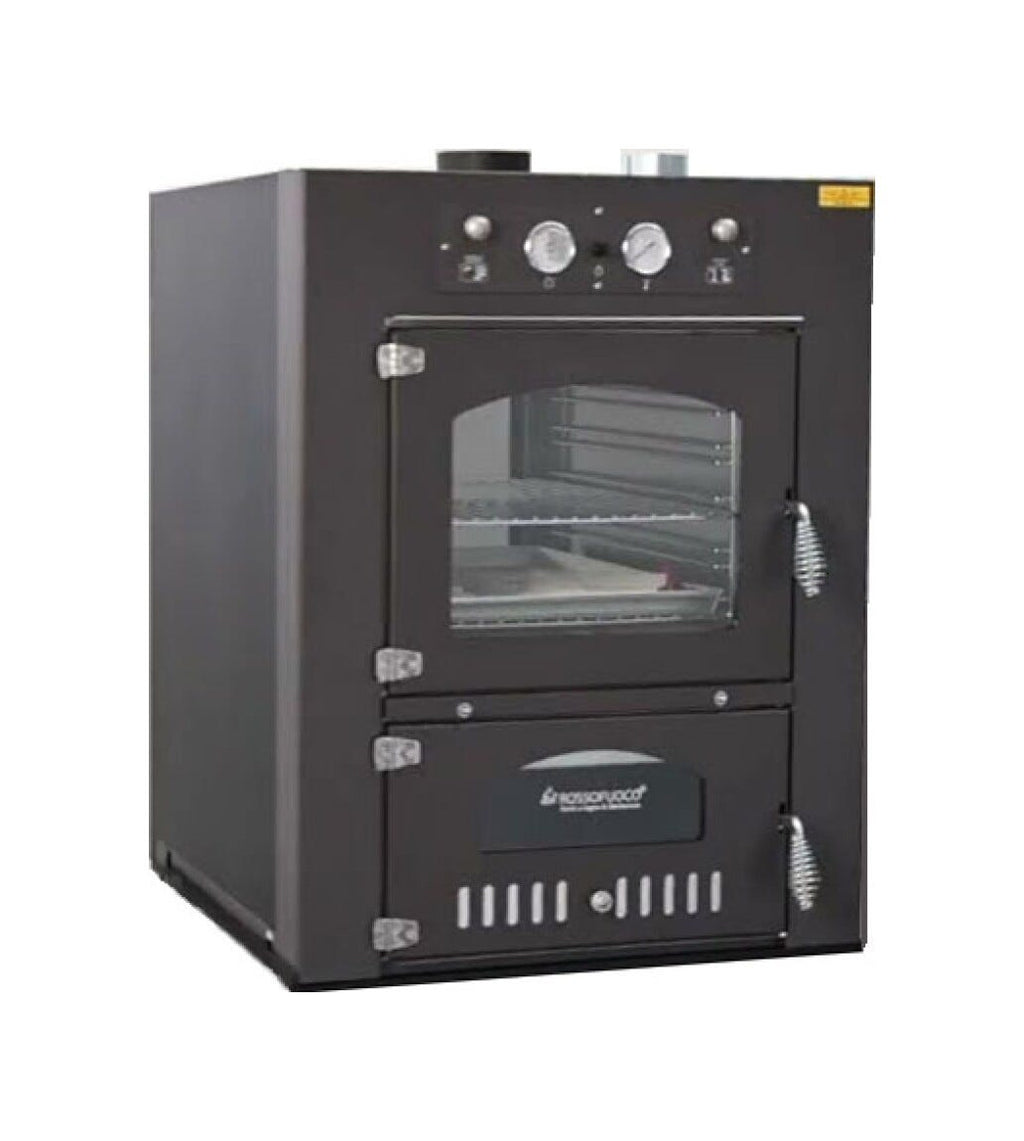 Rossofuoco Quattrostagioni Forno a legna bifacciale da incasso 75 x 80 cm a combustione separata - antracite