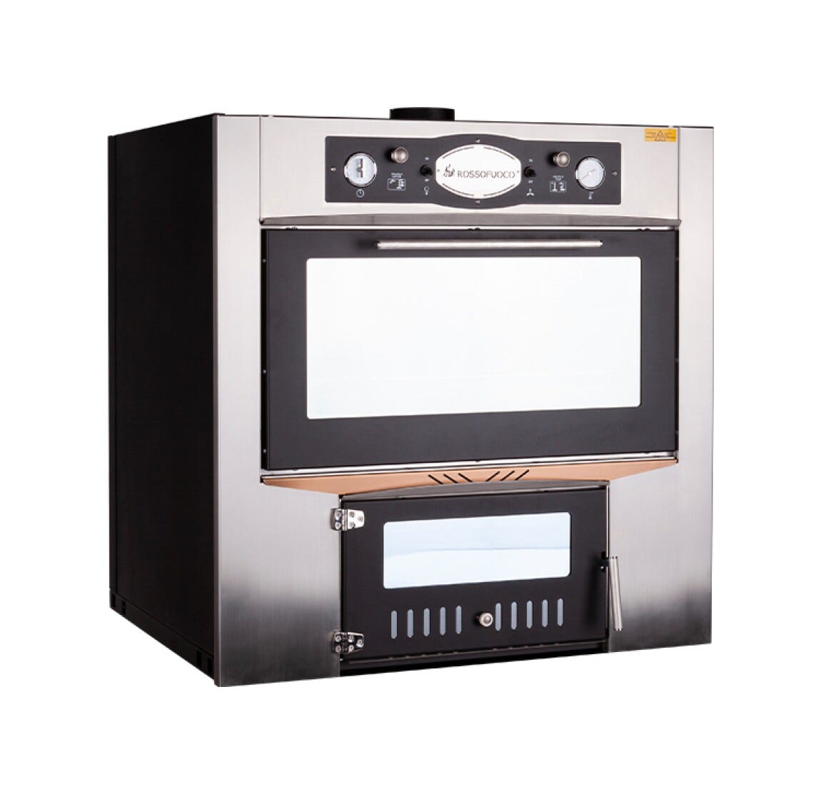 Rossofuoco Sedicinoni Forno a legna da incasso 100 x 78 cm a combustione separata - inox