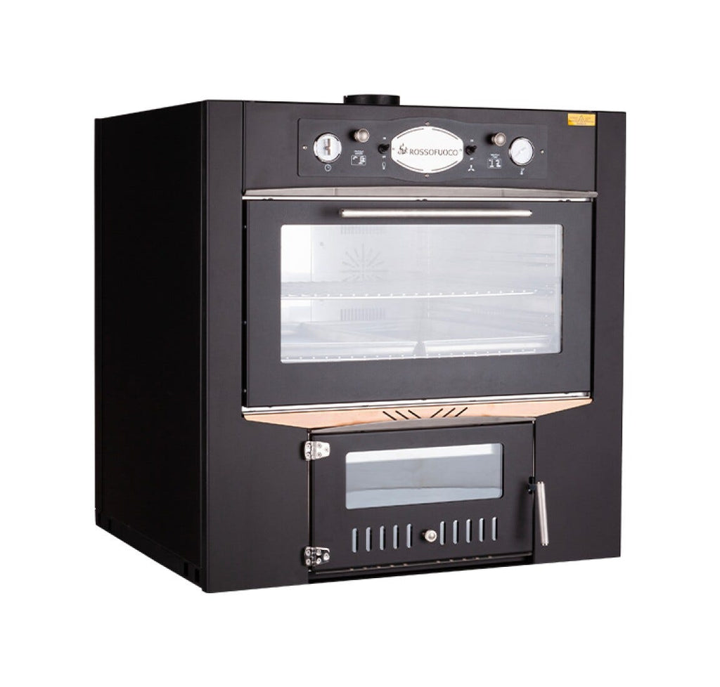 Rossofuoco Sedicinoni Black Forno a legna da incasso 100 x 78 cm a combustione separata - nero