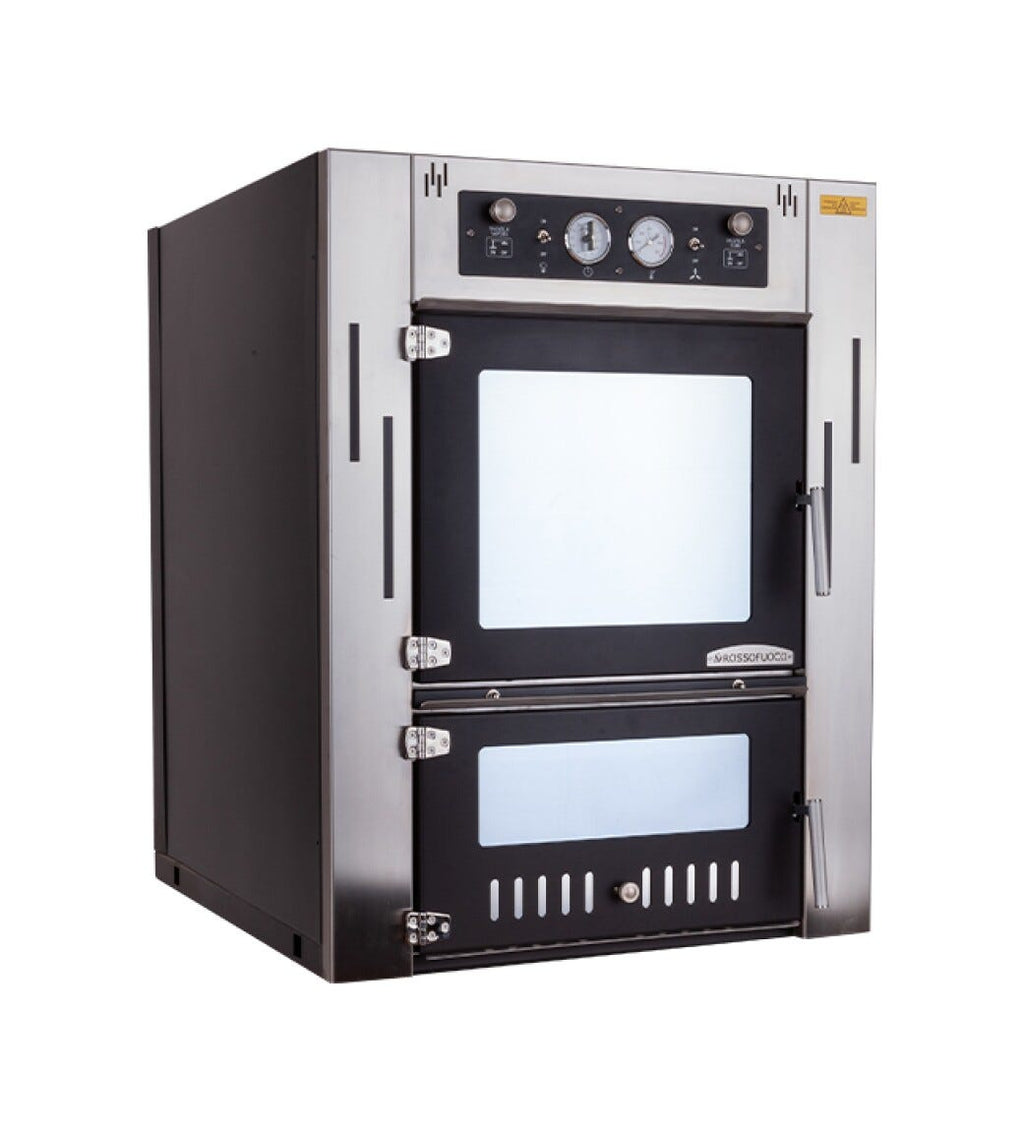 Rossofuoco Steel Incasso Forno a legna da incasso 80 x 112 cm a combustione separata - inox