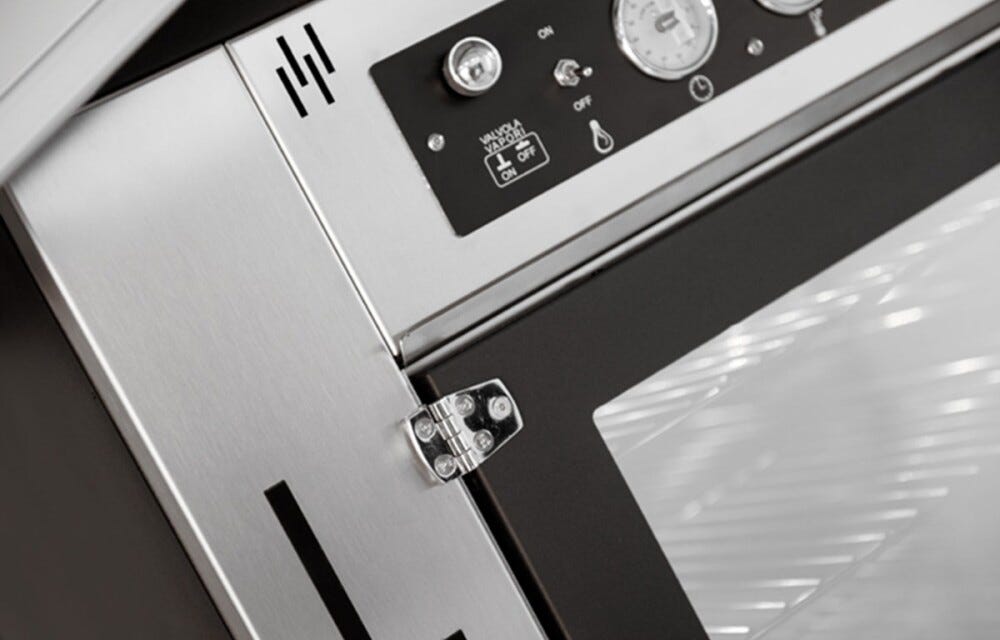 Rossofuoco Steel Incasso Forno a legna da incasso 75 x 77 cm a combustione separata - inox
