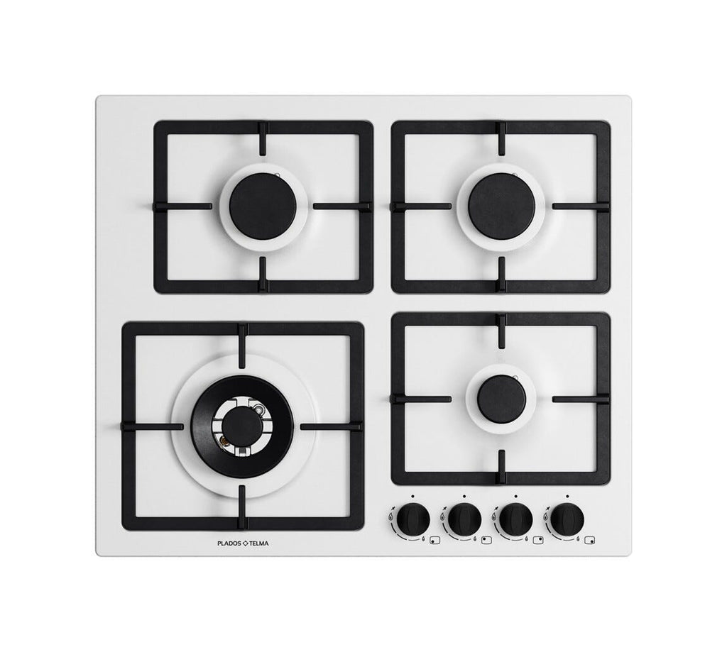 Plados Telma FLAT60 UG 98 Piano cottura cm. 60 x 51 - 3 fuochi + 1 tripla corona - bianco