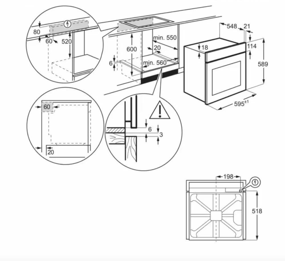 Electrolux KOFGH40TH Serie 600 SurroundCook Forno elettrico multifunzione cm 59 - nero