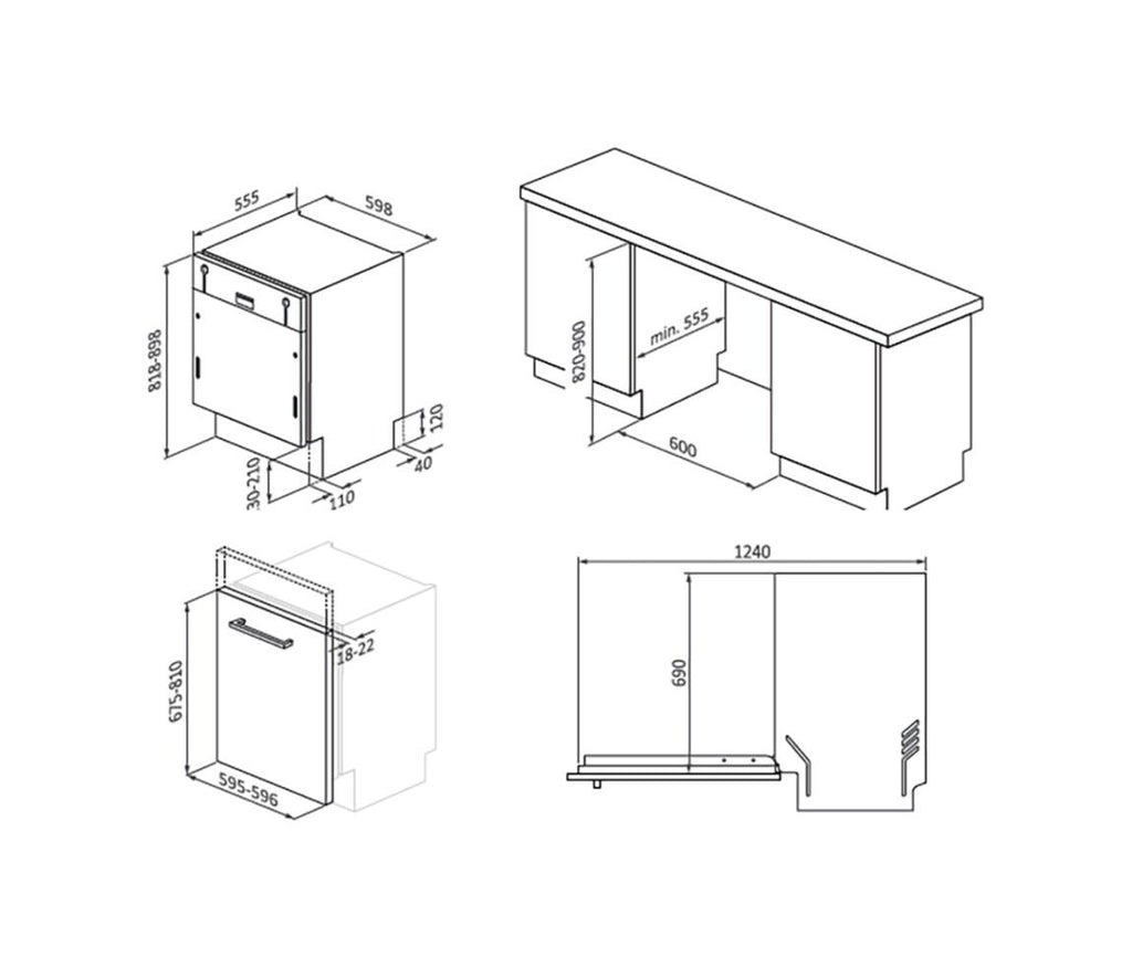 De Longhi L6NP83C-SH Lavastoviglie integrata totale cm. 60 - 10 coperti