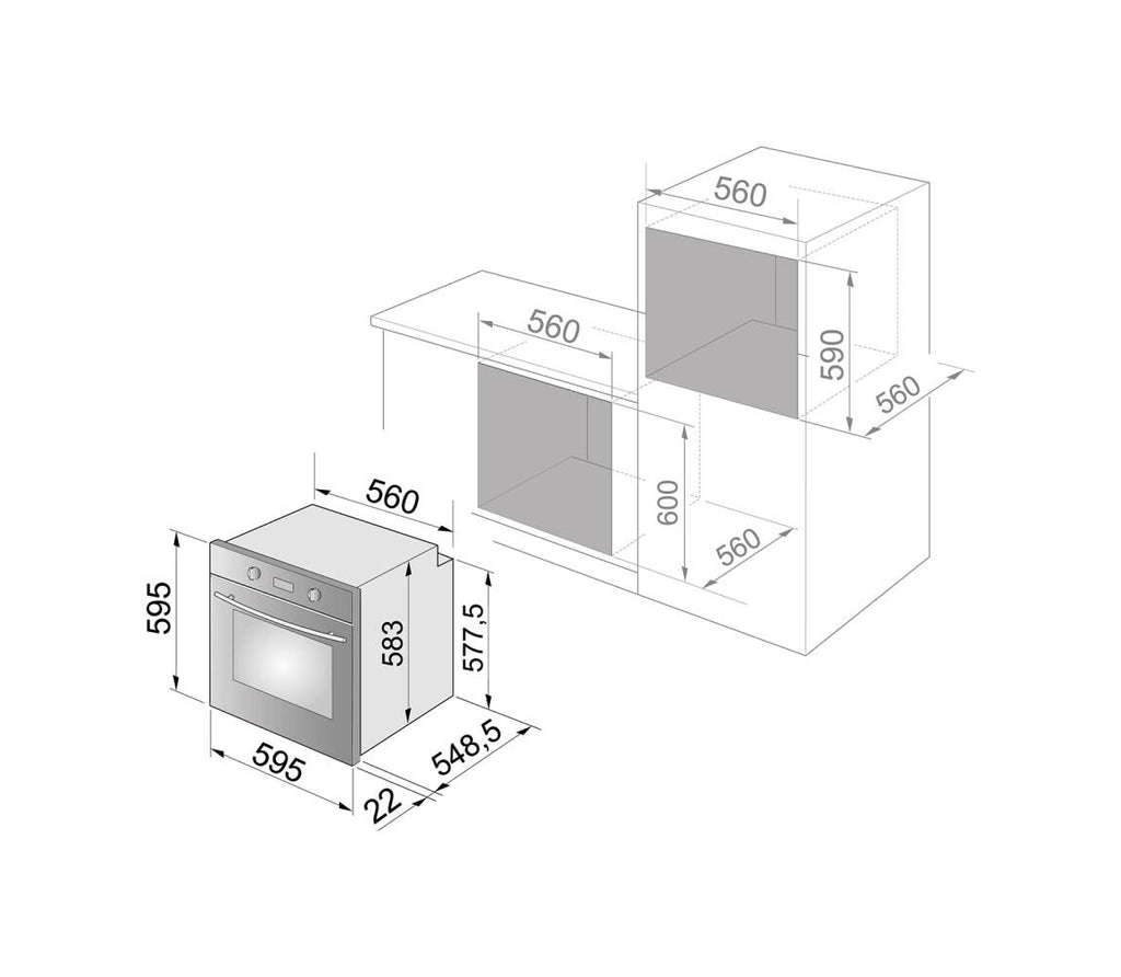 De Longhi M8LX Design Forno elettrico cm. 60 - nero/inox antimpronta