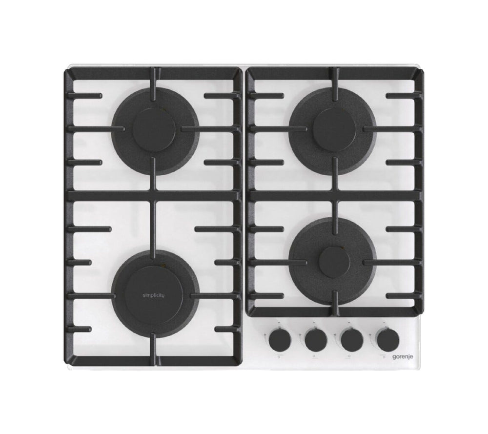 Gorenje GT642SYW Simplicity Piano cottura a gas cm. 60 - vetro bianco