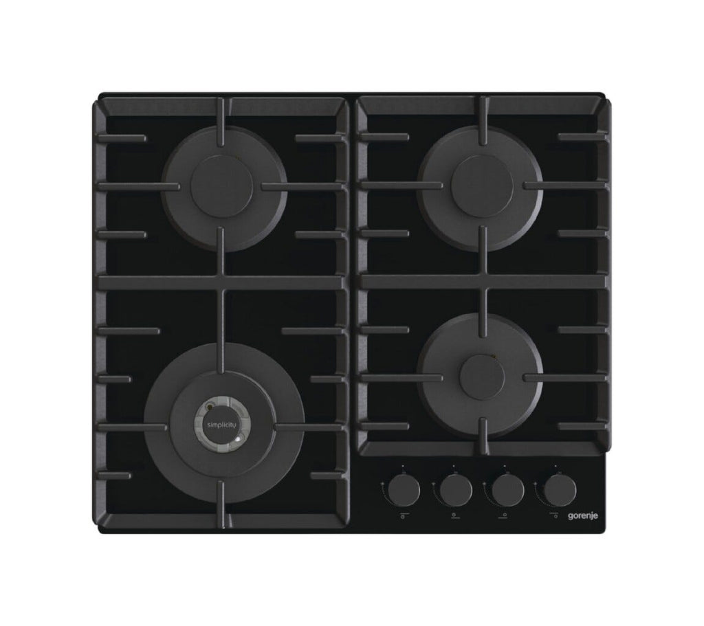 Gorenje GKTW642SYB Piano cottura a gas cm. 60 - vetro nero