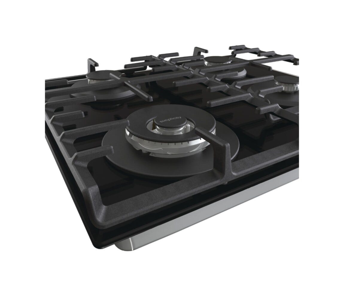 Gorenje GKTW642SYB Piano cottura a gas cm. 60 - vetro nero