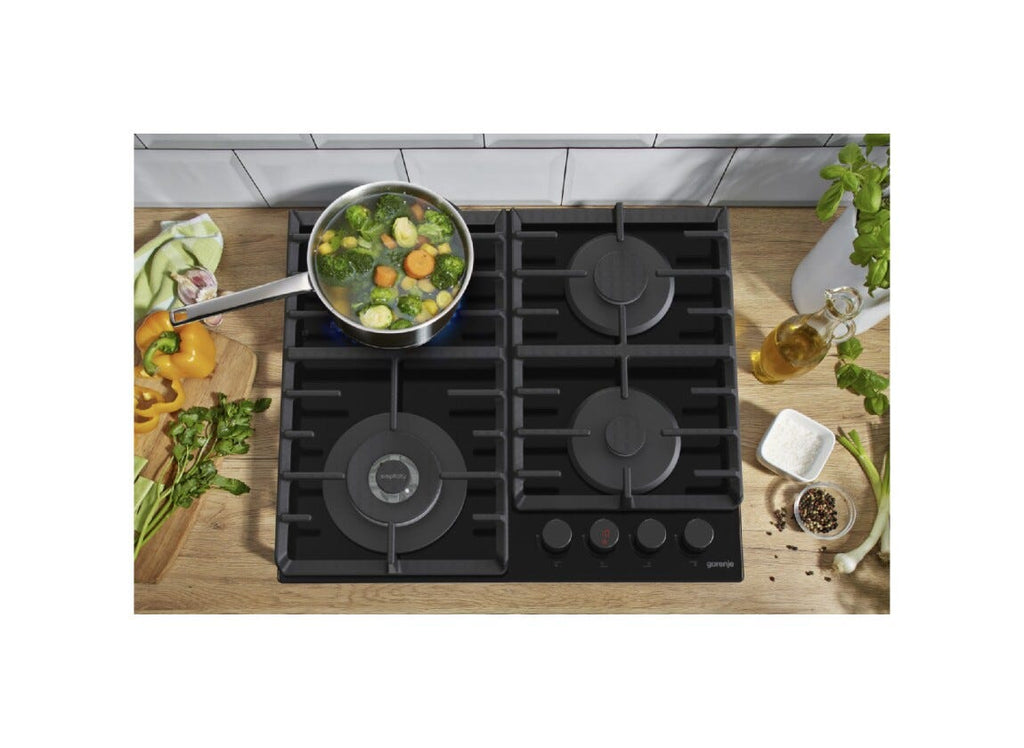 Gorenje GKTW642SYB Piano cottura a gas cm. 60 - vetro nero