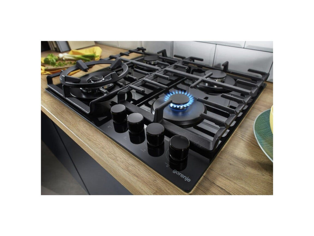Gorenje GKTW642SYB Piano cottura a gas cm. 60 - vetro nero