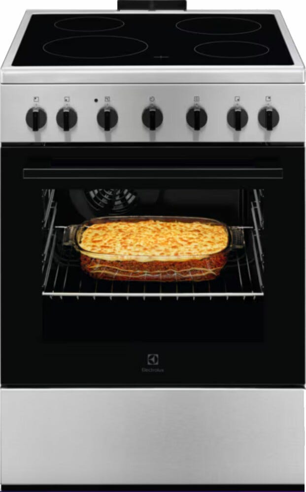Electrolux LKR620066X Cucina da accosto cm. 60 - 4 zone cottura elettriche + 1 forno elettrico - inox antimpronta